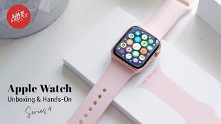 UNBOXING APPLE WATCH SERIES 4 (40mm) Gold Aluminium Case with Pink Sand Sport Band