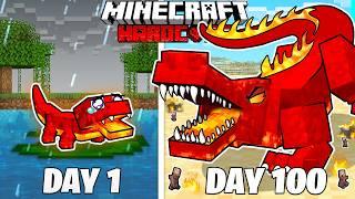 I Survived 100 Days as a LAVA CROCODILE in HARDCORE Minecraft