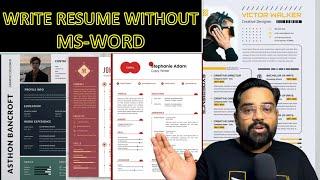 How to make resume for Job | How to make CV | In Laptop - Mobile | Professional Resume | ResumerPro