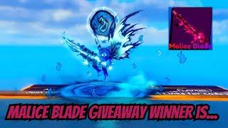 THE WINNER OF MY MALICE BLADE GIVEAWAY IN Roblox Blade Ball is…