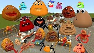 DESTROY ALL 3D POU BOU'S REVENGE And CHOLERA FREDDY FAZBEAR FAMILY in FREEWAY Garry's Mod