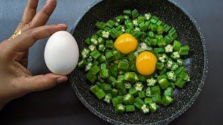 5 Mnts Simple Okra & Egg Recipe/ Healthy Okra Stir Fry with Eggs/ Delicious Lady Finger Fry