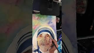 Watercolor process for portrait of Mother Teresa- part 1