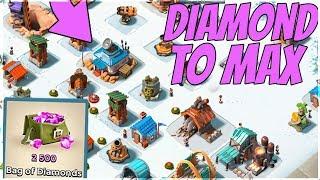 Boom Beach DIAMOND TO MAX Spending Spree!!