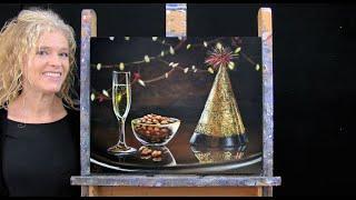 NEW YEAR'S NUTS -Learn How to Draw and Paint a Still Life -Easy Beginner Acrylic Painting Tutorial