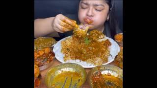 ASMR: EATING SPICY MUTTON CURRY BASMATI RICE || #shorts #mukbangn#asmreating #mukbangasmr #asmr