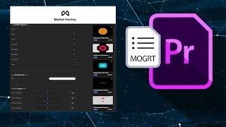 MOTION FACTORY for premiere pro MOGRT extension panel | Easiest way to customize