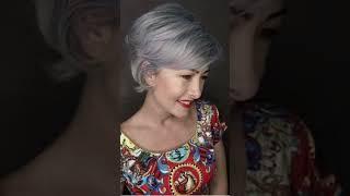 Gorgeous short wave hair#shorthairstyles #over50style #greyhair #over50andfabulous