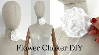 Bridal flower choker Sewing Tutorial, How to make fabric flower, Wedding flower, Anita Benko Bridal