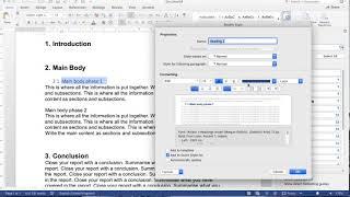 Tutorial: Simple way of creating (numbering) headings and subheadings in Word