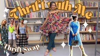 THRIFT SWAP w/ Kathleen Illustrated #thriftwithme #thriftedfashion #thriftswap