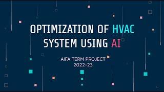 Optimization of HVAC systems using AI