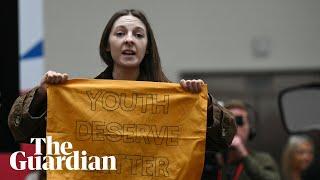 Protester interrupts Keir Starmer’s Labour manifesto speech