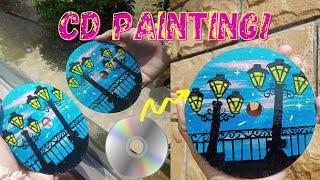 Recycling old Cd | Cd Art work | Acrylic Painting | Painting Pot Gallery #shorts