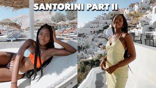 SANTORINI DAY 2: last day on the island, kamari beach, + oia sunset