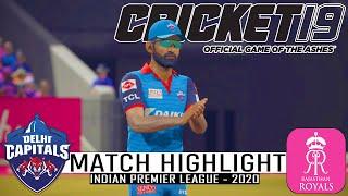 IPL 2020 | 26th Match | DC vs RR Game Play | Cricket 19