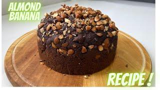 Easiest Eggless Banana Almond Cake Recipe I How to Bake Banana Bread I No Dairy-Products Vegan Cake|