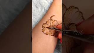 3d realistic hibiscus mehndi flower tutorial #shortsvideo #youtubeshorts #shorts #short #mehndi