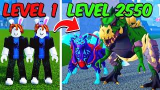 Noob To MAX LEVEL With KITSUNE and T-REX in Blox Fruits [FULL MOVIE]