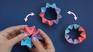 Оригами антистресс: игрушка трансформер из бумаги без клея • Antistress Origami Fidget Toy DIY