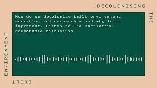 Decolonising the built environment