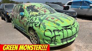 Copart Walk Around 4-21-22 + The Most Vandalized Car EVER!! PARENTAL WARNING!