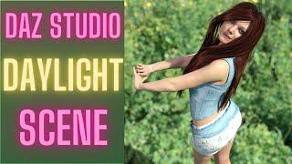 Daz Studio Lighting Tutorial | Daylight Scene