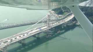 Flying over the new Bay Bridge San Francisco