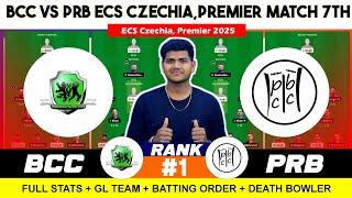 PRB vs BCC Team , PRB vs BCC , Prague vs Bohemian CC 7TH ECS T10 Czechia Premier