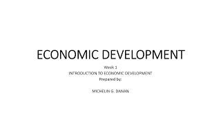 Introduction to Economic Development