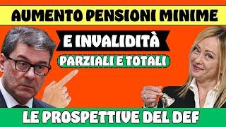 AUMENTO PENSIONI DI INVALIDITÀ + MINIME A 1.000 