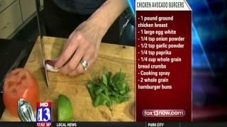 Chicken Guacamole Open Face Burgers at the Fox 13 Cafe