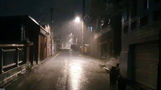 Walking in the Hypnotic Night Rain Bomb Wets Your Dream. Relaxing Sound for Deep Sleep. Seoul Korea.