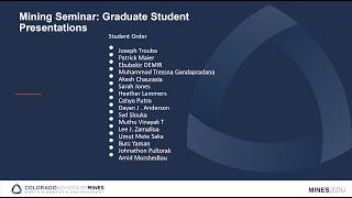 Mining Engineering Graduate Students Rapid Presentations