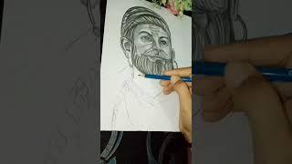 Chhatrapati Shivaji Maharaj  #sketch #Drawing #Shortvideo #viral Nandani #Art...