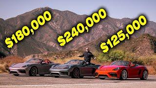 SpydeRS! Porsche 718 Spyder vs Spyder RS vs DeMan 4.5L Spyder! - TheSmokingTire