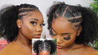 Hairstyle For Natural Hair - BRAIDLESS CROCHET Method  Using ONE PACK Of $5 Hair