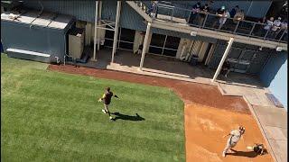 Stadium club at Dodger Stadium, and catching a ball from lodge level!