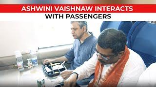 Watch: Railway Minister Ashwini Vaishnaw interacts with passengers onboard Vande Bharat Express