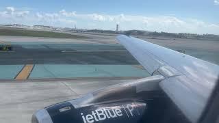 JetBlue Airbus A320 sunny takeoff from Fort Lauterdale