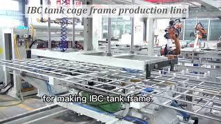 IBC tank cage frame production line automatic cage grid welding machine/tube frame bending machine