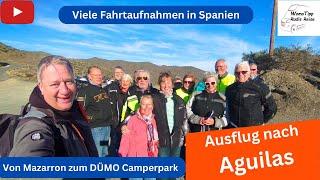 Motorradausfahrt acht Zweiräder von Mazarron nach Aguilas in Spanien DÜMO Park viele Fahrtszenen