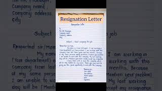 Resignation Letter/Resignation letter for job /#resignation #shorts#letter