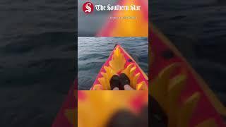 Basking shark says hello to West Cork kayaker #westcork #shark #kayak #baskingshark