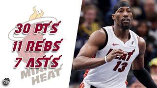 Bam Adebayo 30 pts 11 rebs 7 asts vs Pacers 24/25 season