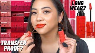 NEW MAYBELLINE SUPERSTAY VINYL LIPSTICKS | LIP SWATCHES + FIRST IMPRESSIONS