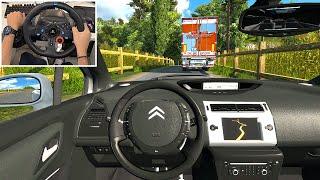 2011 Citroen C4 through Narrow Roads - Euro Truck Simulator 2 | Steering Wheel Gameplay