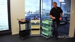 3 Tier Rolling Cart Kitchen Storage Trolley