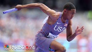 Quincy Wilson makes debut, men's 4x400m team come back to reach final | Paris Olympics | NBC Sports