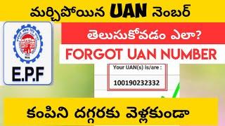 How to Know Your Forgot UAN Number Telugu | Get Back Forgot UAN Number Telugu